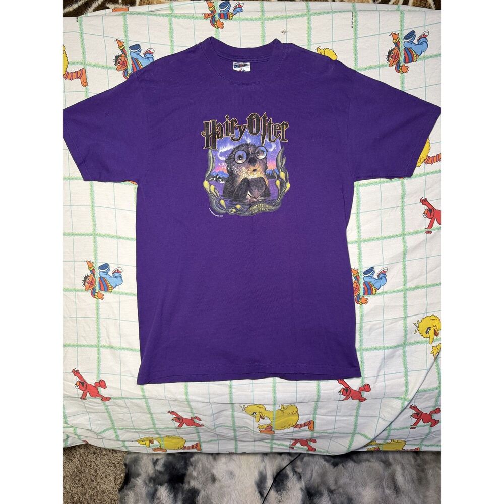 Vintage 2002 Hairy Otter Hairy Potter parody t shirt size Large Monterey CA